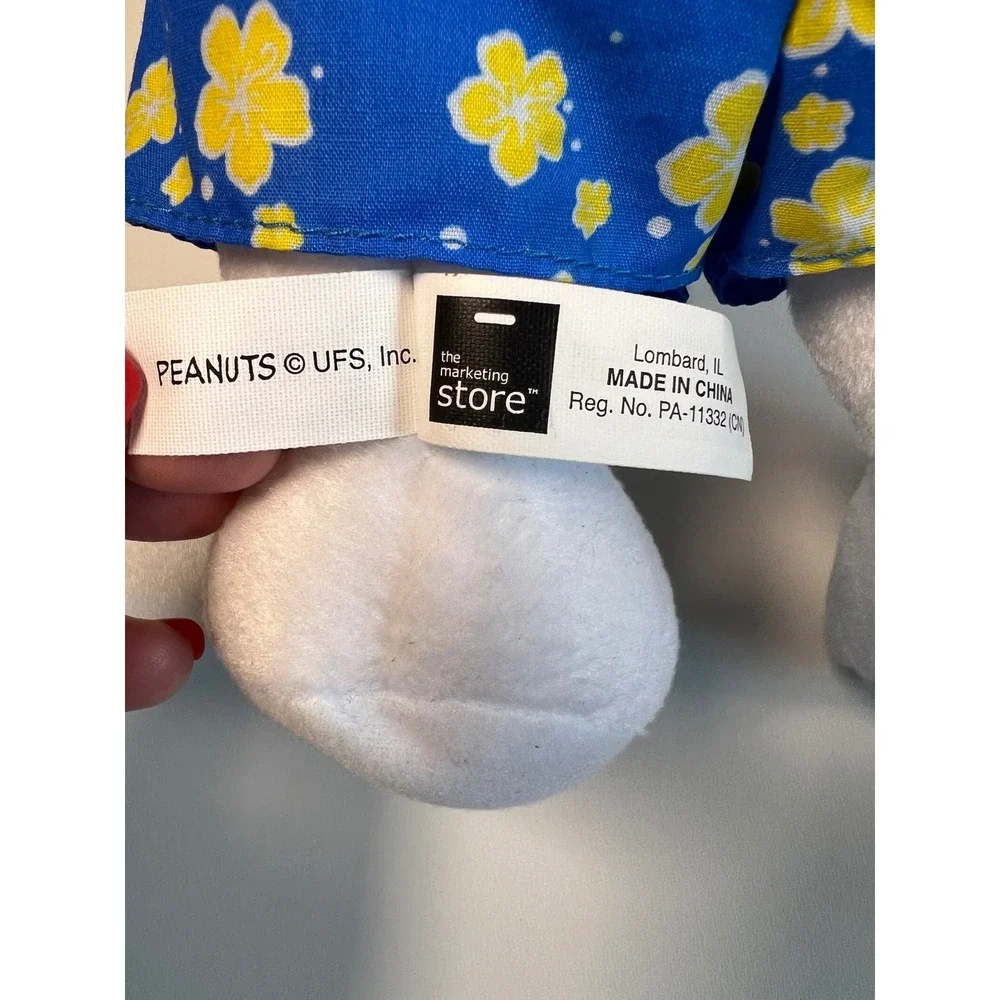 Peanuts Snoopy Plush Toy Blue Floral Boxer Shorts Met Life‎ Stuffed Animal - Picture 10 of 12